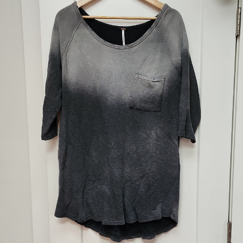 Free People Charcoal Ombre 3/4 Sleeve